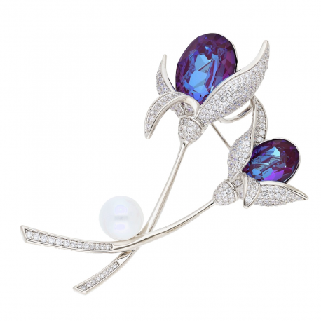 BROSZKA RODOWANA 69/45 MM CRYSTAL SUPER PRICE XUPING 53560