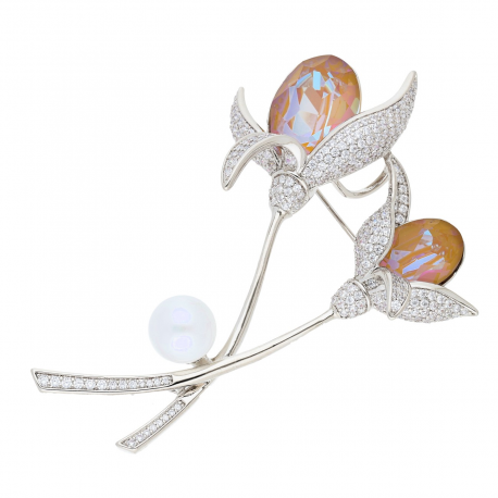 BROSZKA RODOWANA 69/45 MM CRYSTAL SUPER PRICE XUPING 53561