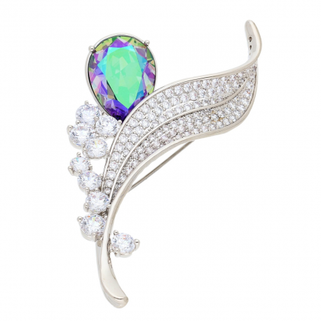 BROSZKA RODOWANA 66/34 MM CRYSTAL SUPER PRICE XUPING 53572