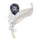 BROSZKA RODOWANA 66/34 MM CRYSTAL SUPER PRICE XUPING 53573