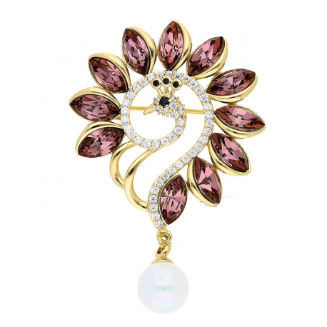 BROSZKA POZŁACANA 47/30 MM CRYSTAL SUPER PRICE XUPING 53594