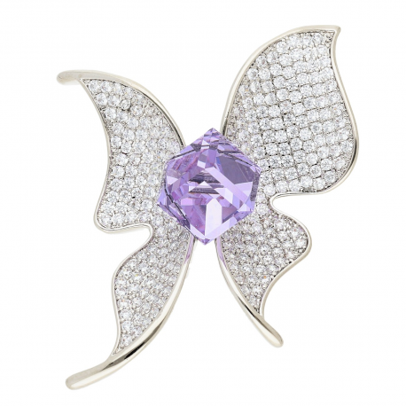 BROSZKA RODOWANA 49/33 MM CRYSTAL SUPER PRICE XUPING 53635