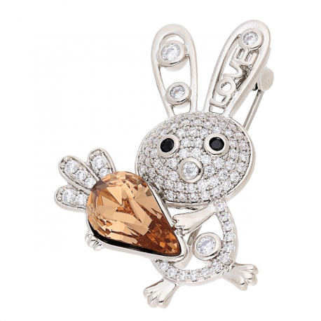 BROSZKA RODOWANA 35/23 MM CRYSTAL SUPER PRICE XUPING 53621