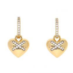 KOLCZYKI POZŁACANE 23/13 MM SERCA XUPING 53889