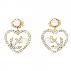 KOLCZYKI POZŁACANE 23/17 MM MARINER HEART XUPING 53909