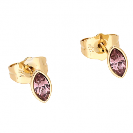 KOLCZYKI POZŁACANE 7/4 MM ROSE CRYSTAL XUPING 53926