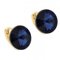 KOLCZYKI POZŁACANE 11 MM MONTANA BLUE CRYSTAL XUPING 53981