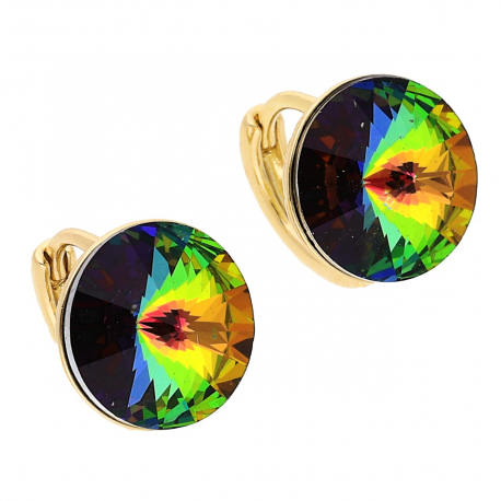 KOLCZYKI POZŁACANE 11 MM VITRAIL CRYSTAL XUPING 53982