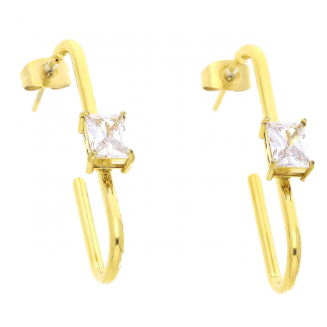 KOLCZYKI POZŁACANE 38/6 MM S. STEEL TTM XUPING 54100