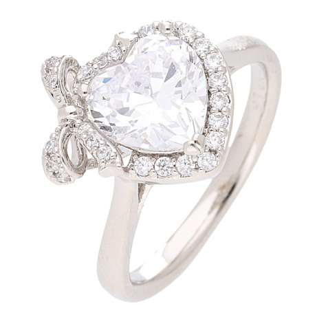 PIERŚCIONEK PLATYNOWANY 13 MM SERCE BRYLANT XUPING 54253