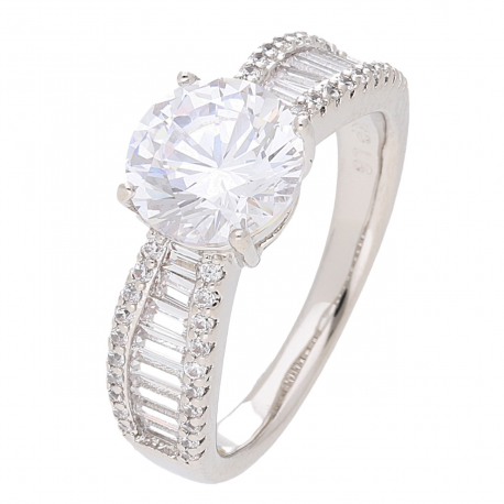 PIERŚCIONEK PLATYNOWANY 8 MM LUXURY BRYLANT XUPING 54258