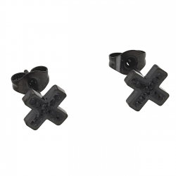 KOLCZYKI BLACK 7 MM S. STEEL TTM XUPING 54374