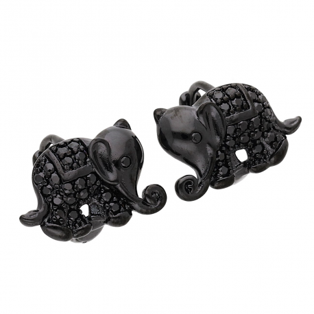 KOLCZYKI 11/16 MM CZARNE SŁONIKI XUPING 54380