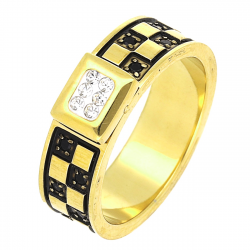 PIERŚCIONEK POZŁACANY 6 MM S. STEEL TTM XUPING 54548