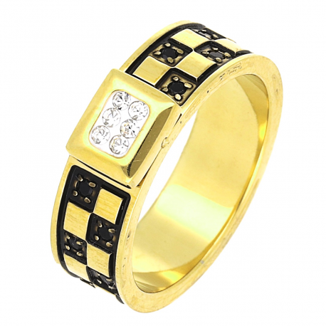PIERŚCIONEK POZŁACANY 6 MM S. STEEL TTM XUPING 54548