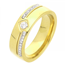 PIERŚCIONEK POZŁACANY 6 MM S. STEEL TTM XUPING 54736