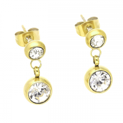 KOLCZYKI POZŁACANE 18/8 MM CRYSTAL S, STEEL TTM XUPING 54864