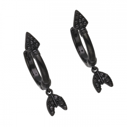 KOLCZYKI BLACK 24/5 MM BRYLANTOWE STRZAŁKI XUPING 54933