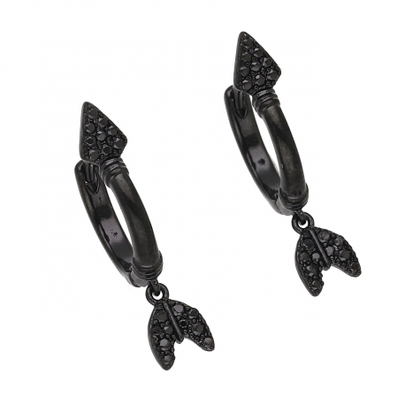 KOLCZYKI BLACK 24/5 MM BRYLANTOWE STRZAŁKI XUPING 54933