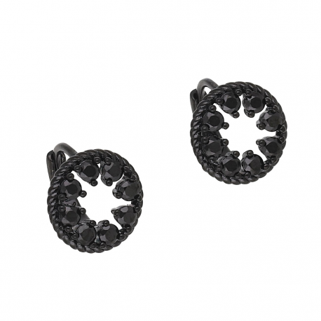 KOLCZYKI BLACK 10 MM BRYLANTOWE KRĘGI XUPING 54935