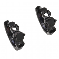 KOLCZYKI BLACK 12/6 MM BRYLANT W SERCACH XUPING 54936