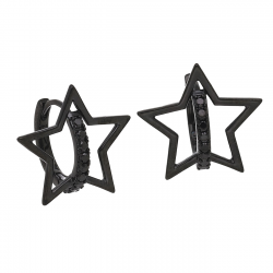 KOLCZYKI BLACK 15/16 MM CZARNE GWIAZDY XUPING 54937