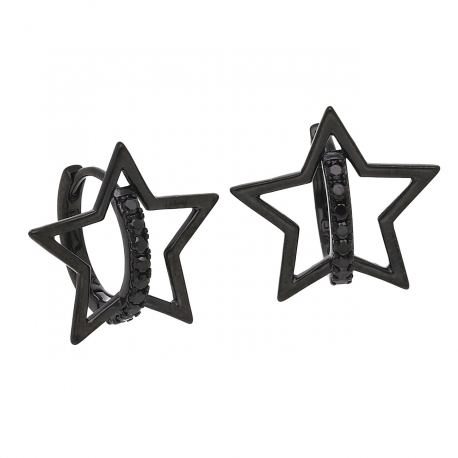 KOLCZYKI BLACK 15/16 MM CZARNE GWIAZDY XUPING 54937