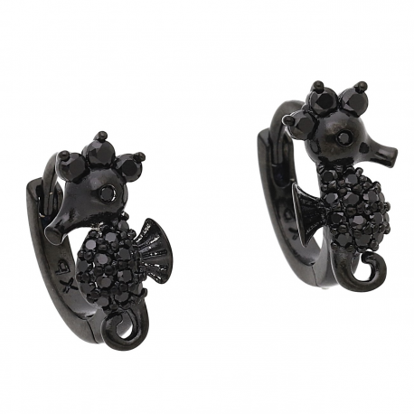 KOLCZYKI BLACK 13/7 MM KONIK MORSKI XUPING 54938