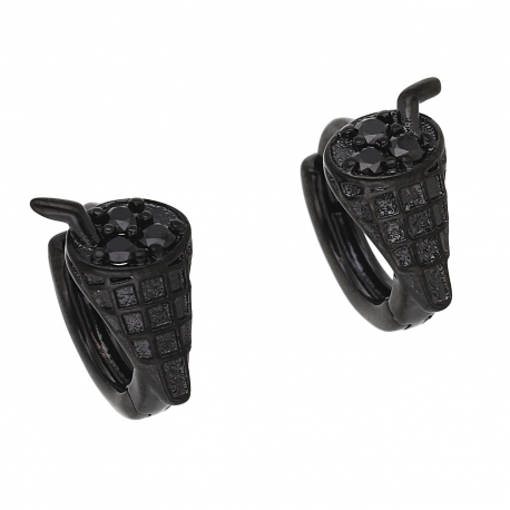 KOLCZYKI BLACK 11/8 MM BLACK SHAKE XUPING 54942