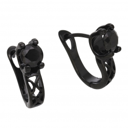 KOLCZYKI BLACK 17/5 MM BRYLANCIK XUPING 54948