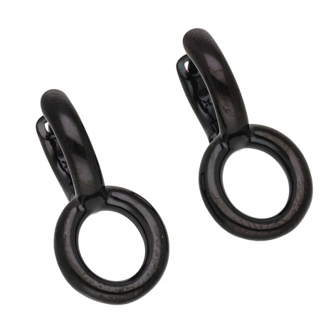 KOLCZYKI BLACK 21/11 MM CZARNA KARMA XUPING 54950