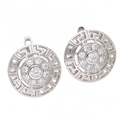 KOLCZYKI PLATYNOWANE 17 MM GRECKA TARCZA XUPING 54988