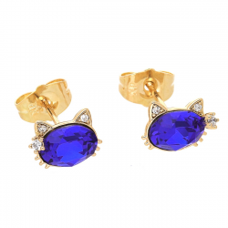 KOLCZYKI POZŁACANE 8/11 MM SAPPHIRE CRYSTAL XUPING 55013