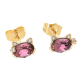 KOLCZYKI POZŁACANE 8/11 MM ROSE CRYSTAL XUPING 55014