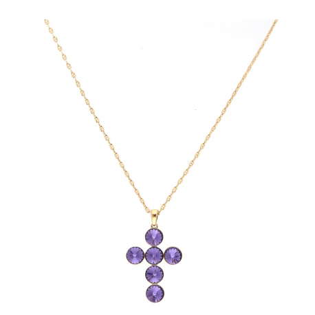 CELEBRYTKA POZŁACANA 39+5 CM AMETHYST CRYSTAL XUPING 55123