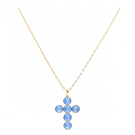 CELEBRYTKA POZŁACANA 39+5 CM SAPPHIRE LIGHT CRYSTAL XUPING 55124