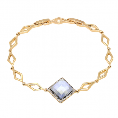 BRANSOLETKA POZŁACANA 19-17 CM 18 MM VITRAIL LIGHT CRYSTAL XUPING 55132