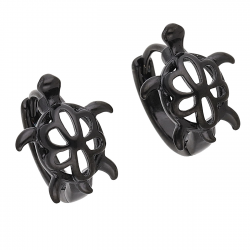 KOLCZYKI BLACK 14/12 MM ŻÓŁWIK XUPING 55280