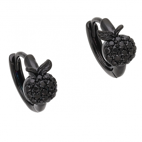 KOLCZYKI BLACK 11/6 MM BRYLANTOWE JABŁUSZKO XUPING 55286