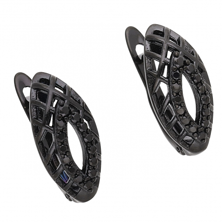 KOLCZYKI BLACK 16/8 MM BRYLANTOWE XUPING 55287