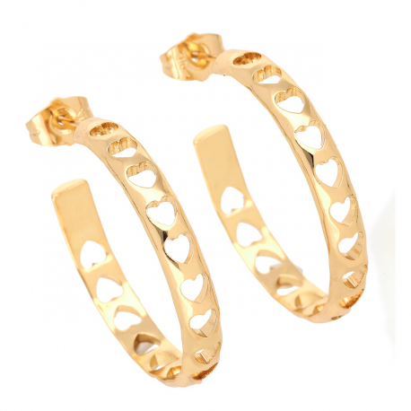 KOLCZYKI POZŁACANE 34/5 MM SERDUSZKOWE KOŁA XUPING 55348