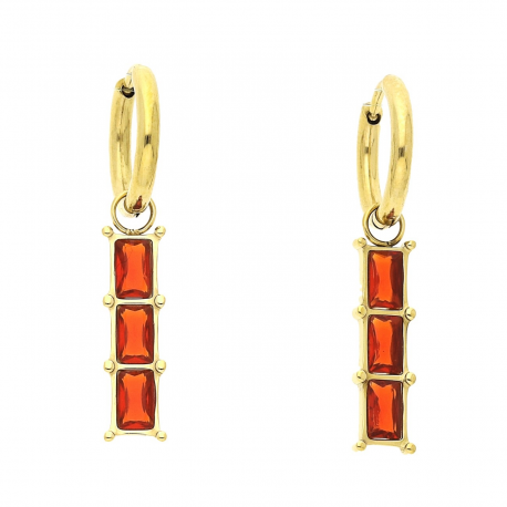 KOLCZYKI POZŁACANE 2 W 1 33/5 MM S, STEEL TTM XUPING 55419