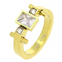 PIERŚCIONEK POZŁACANY 8 MM S. STEEL TTM XUPING 55545