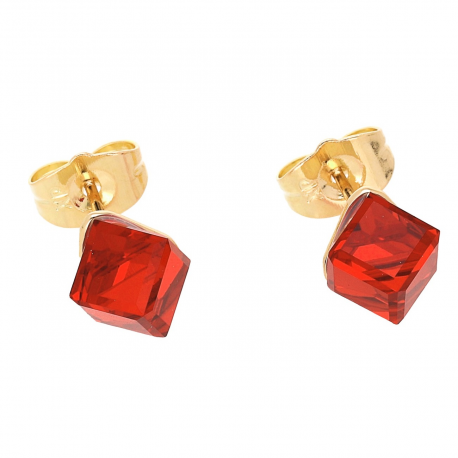 KOLCZYKI POZŁACANE 9 MM SIAM CRYSTAL XUPING 55558