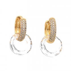 KOLCZYKI POZŁACANE 24/14 MM CRYSTAL XUPING 55581