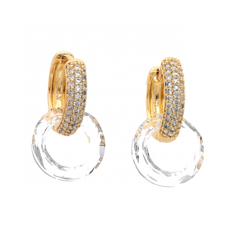 KOLCZYKI POZŁACANE 24/14 MM CRYSTAL XUPING 55581