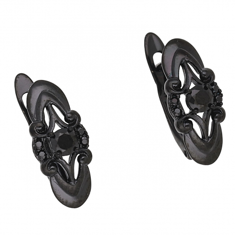 KOLCZYKI 14/6 MM CZARNA ELEGANCJA XUPING 55602