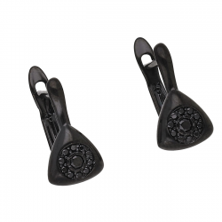 KOLCZYKI 14/8 MM CZARNE BRYLANTOWE XUPING 55605