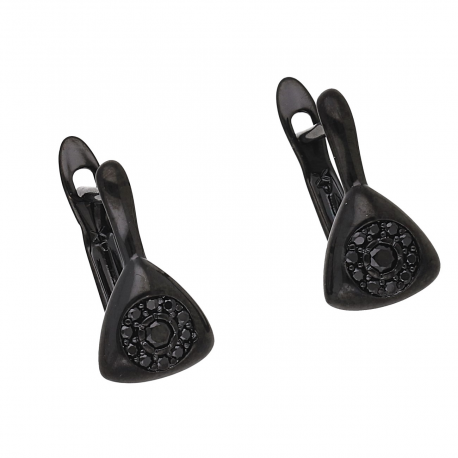 KOLCZYKI 14/8 MM CZARNE BRYLANTOWE XUPING 55605