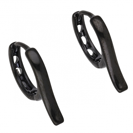 KOLCZYKI 18/2 MM CZARNE WSTĄŻKI XUPING 55612